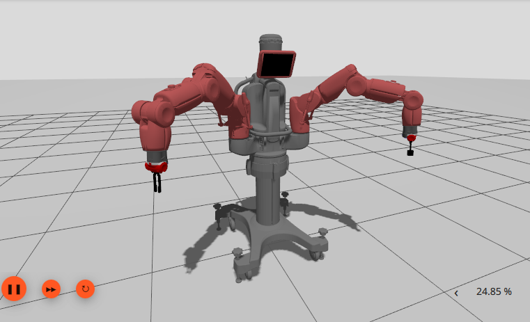 Baxter running in the ROS 2 Jazzy and Gazebo Harmonic simulation