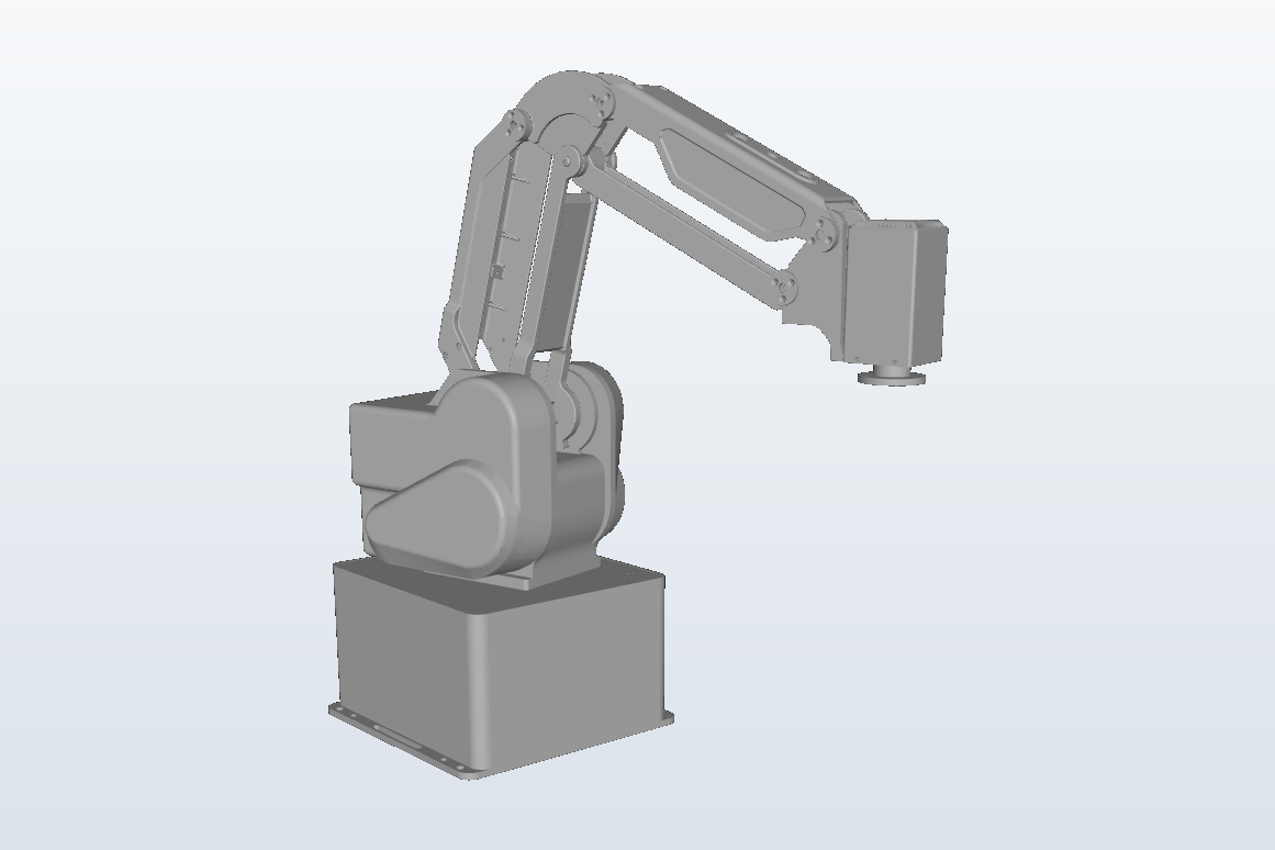Dobot MG400, rendered from the package's MuJoCo model.